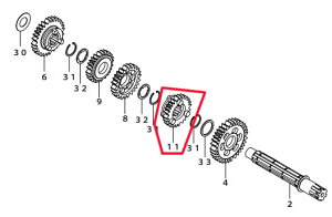SP武川 SPタケガワ 【補修部品】 カウンターシャフト フィフスギア (24T) ミッション・ギア エンジンパーツ エンジン