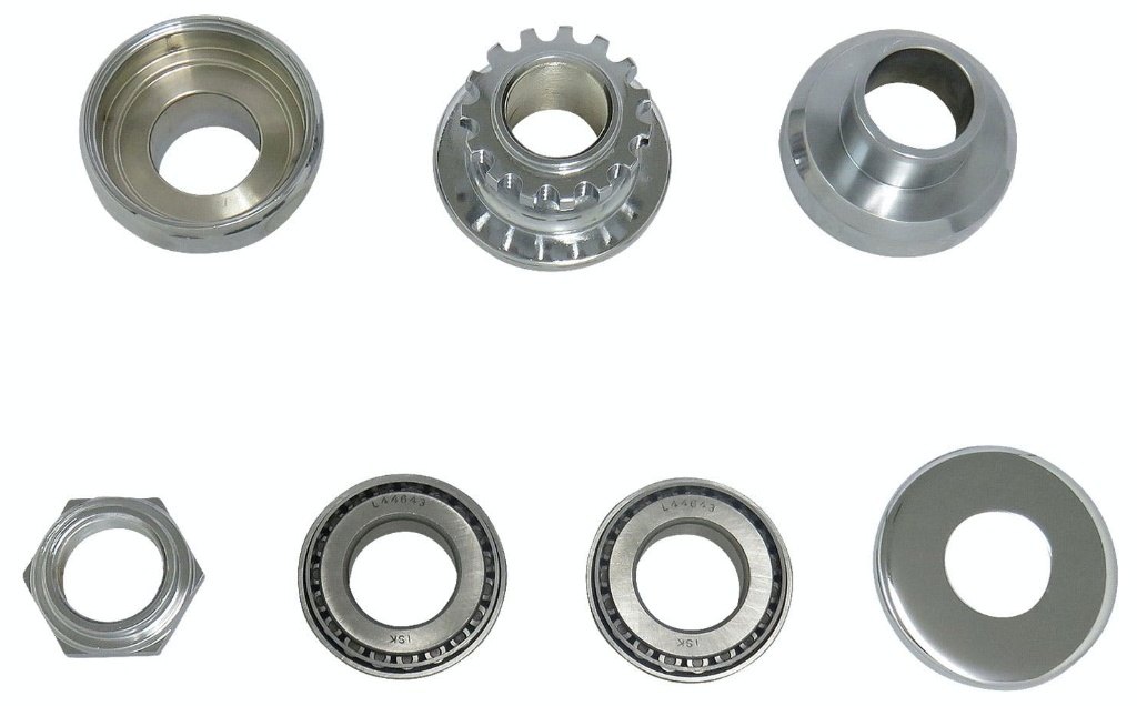 ■納期状況をご確認ください■商品概要カラー：クロームサイズ：ベアリング／1インチ用【セット内容】・ネックカップ×2個(アッパー、ロワー)・ネックカップベアリング×2個・クラウンナットネック×1個・ダストシールド×1枚■詳細説明スプリンガーフォーク用、ネックカップキットです。テーパーローラータイプにアップデートする事により、動きや耐久性＆整備性も向上し、ネックに負担のかかりやすいスプリンガーの為に、現代のベアリング機構を持たせるキット内容です。■注意点※各種工具と専門的な知識、加工などの作業スキルが必要になる為、必ず技術力のあるカスタムショップ等での施行取り付けをお勧め致します。■適合車種36-40 ELモデル 37-48 ULモデル 41-48 FLモデル 1インチステムスプリンガー装着車両&ensp;36-40 ELモデル 37-48 ULモデル 41-48 FLモデル 1インチステムスプリンガー装着車両 ■商品番号015994
