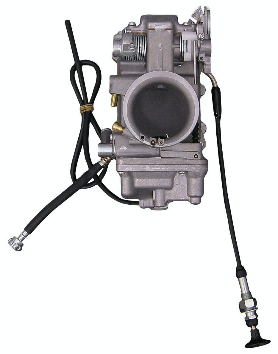 ■商品概要カラー：キャスト(本体)素材：スチール＆アルミ入数：1セット口径：45mm■詳細説明純正オプションキャブレターでもおなじみ、ミクニHSR45キャブレターです。強制開閉式キャブレターの弱点であった、スロットルバルブの張り付きをローラーベアリングを内蔵することで解消し、スムーズなスロットルワークを実現しました。ケイヒンFCRと肩を並べるハイパフォーマンスキャブレターですが、純正オプションで採用されていたこともあり、扱いやすさも兼ね備えています。街乗り・ツーリングから高速域まで、オールマイティなパワーアップをお求めの方にオススメ！■注意点※この商品の取り付けには各種工具と専門的な知識、作業スキルが必要になる為、技術力のあるカスタムショップ等での取り付けをお勧め致します。※商品内容は画像にて御確認ください。※元々組み込まれているアイドルスクリューは偏芯している (曲がっている) 場合があります。※スライドバルブがスムーズに動作しない場合は、MIKUNI指定の対策品003047、ミクニHSR用ショートアイドルアジャスターを使用してください。※メーカー都合により商品の仕様変更がある場合がございます。ご了承ください。