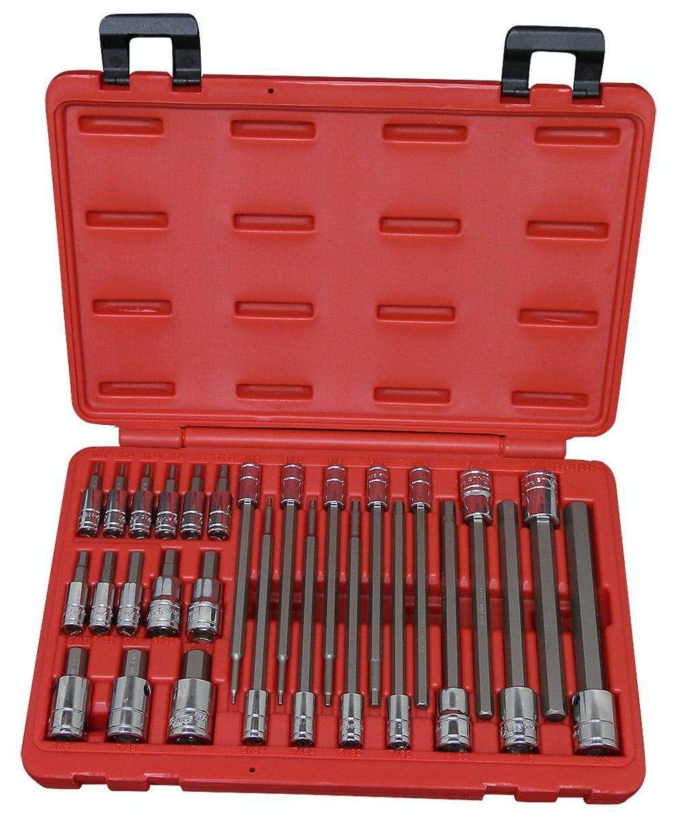 GeniusTools ジーニアスツールズ インチ六角ロングソケットセット 28ピース セット工具