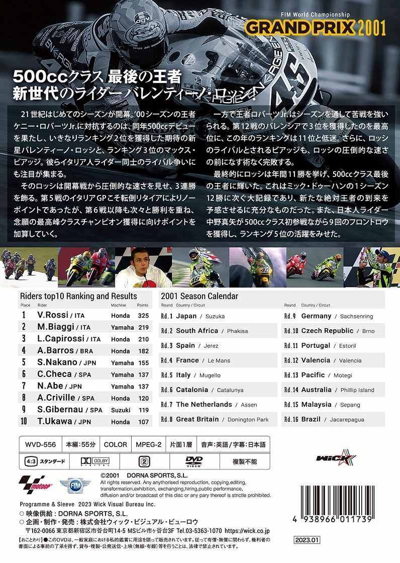 ウィック・ビジュアル・ビューロウ GRAND PRIX 2001 総集編【新価格版】 DVD・ブル...