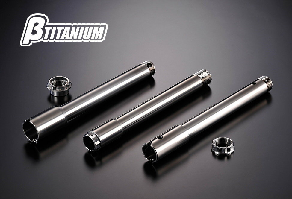 βTITANIUM ベータチタニウム フロントアクスルシャフト Ninja H2 KAWASAKI カワサキ カラー：ローズピンク(陽極酸化処理)