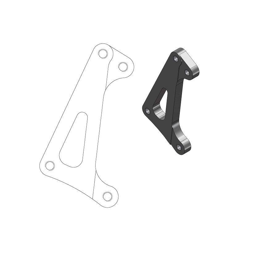 MOTOMASTER モトマスター レーシング320 ブレーキディスク用キャリパーサポート(Moto-Masterキャリパー用) WR 125 200 250 F 450 WRF 400 426 YZ YZF YAMAHA ヤマハ キャリパーサポート・ブラケット ブレーキ