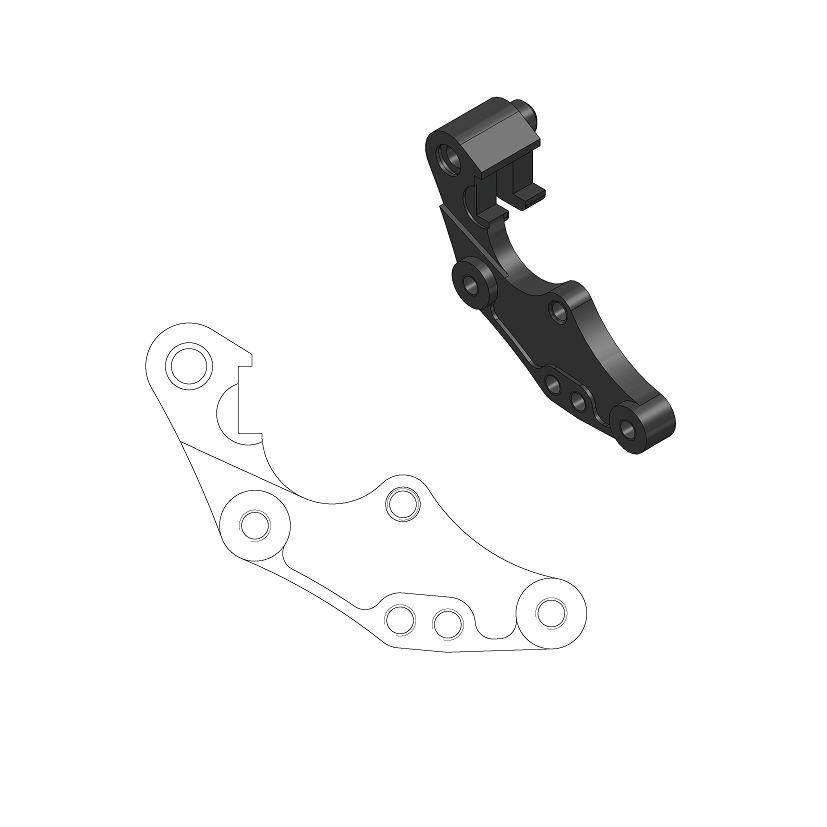 MOTOMASTER モトマスター 298mm フロントブレーキディスク用キャリパーサポート CR...