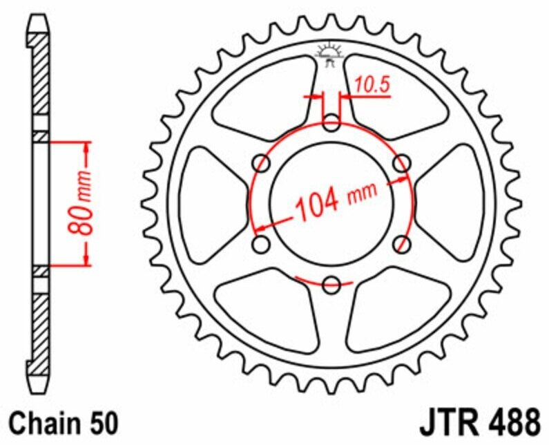 JT SPROCKETS JTスプロケット Steel Standard Rear Sprocket 488 - 530 NINJA ZX-12 R ZX-9 Z 650 SR 750 ZRX 1200 S ZXR ZZR 640 LC4 ENDURO SIX DAYS FE 390 450 IE /6 570 FX KAWASAKI カワサキ KTM HUSABERG フサベル ドリブンスプロケット・リアスプロケット 駆動系