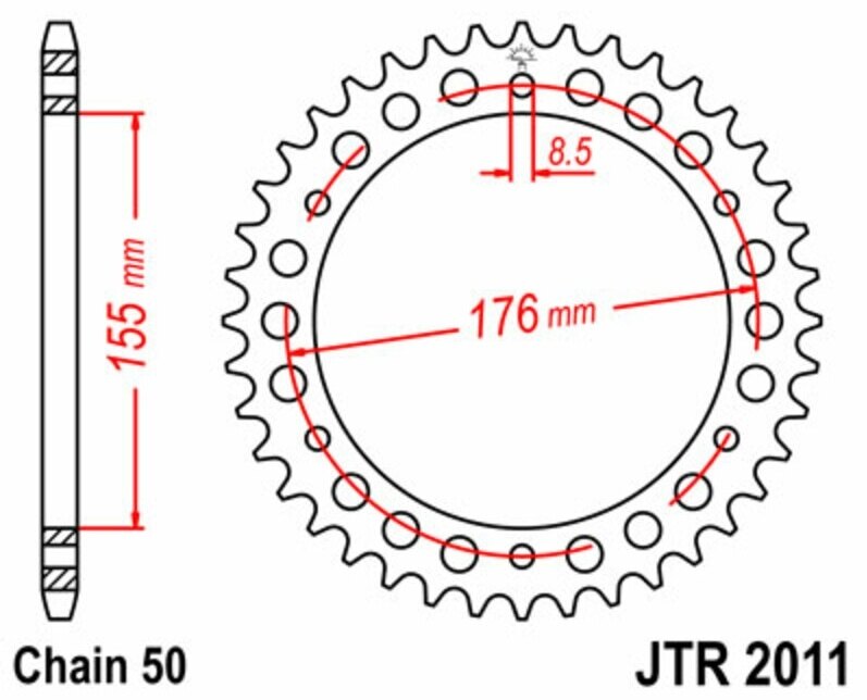 JT SPROCKETS JTスプロケット Steel Standard Rear Sprocket 2011 - 530 DAYTONA 955 T595 955I SPEED TRIPLE 1050 ABS R RS S SPRINT GT ST TIGER SPORT TRIUMPH トライアンフ ドリブンスプロケット・リアスプロケット 駆動系
