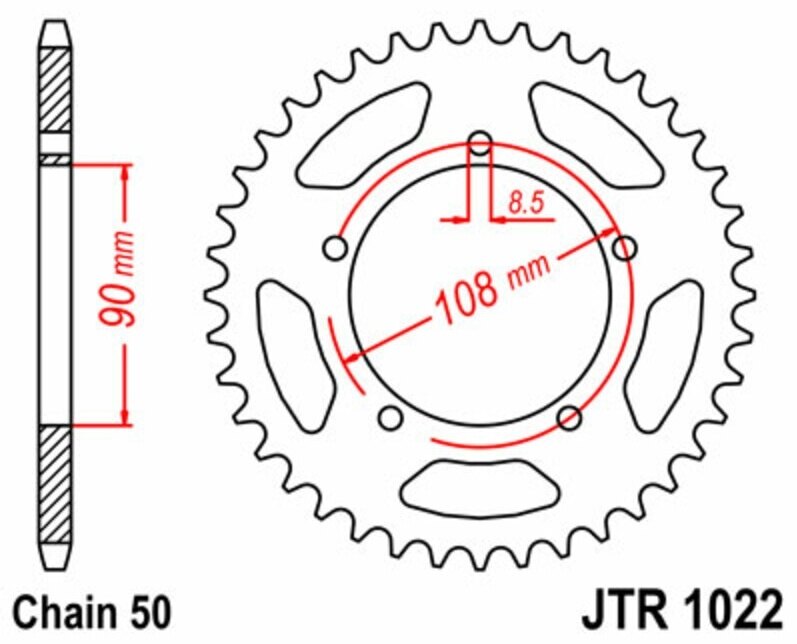 JT SPROCKETS JTスプロケット Steel Standard Rear Sprocket 1022 - 530 750 F1 PANTAH 500 600 ALAZURRA SPORTS 650 DUCATI ドゥカティ CAGIVA カジバ ドリブンスプロケット・リアスプロケット 駆動系