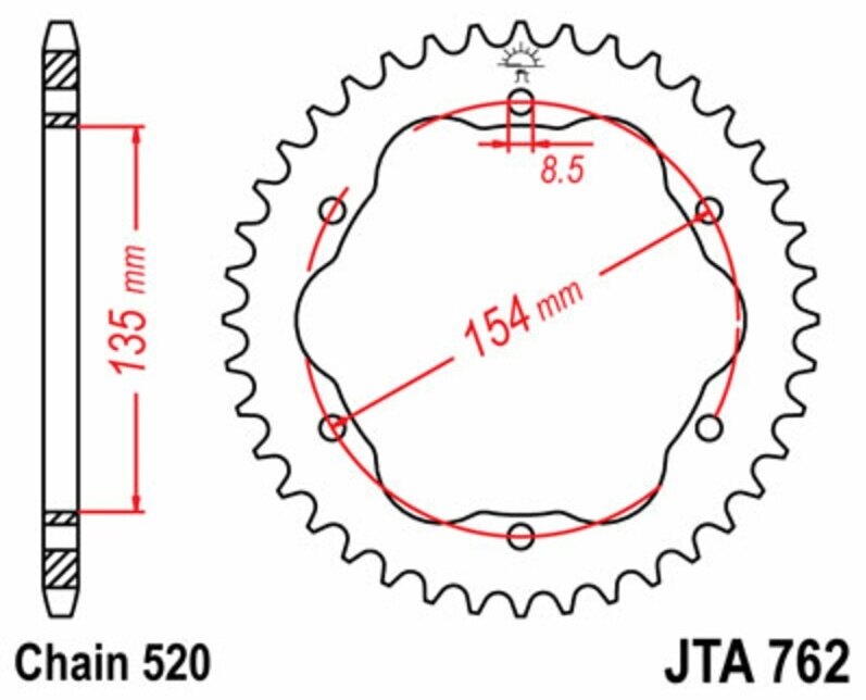 JT SPROCKETS JTスプロケット Aluminium Ultra-Light Rear Sprocket 762 - 520 1098 R S 1198 DUCATI ドゥカティ ドリブンスプロケット・リアスプロケット 駆動系