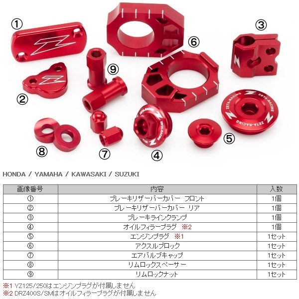 ZETA RACING ジータ レーシング ビレットキット KX250F KX250 KX450F KAWASAKI カ...
