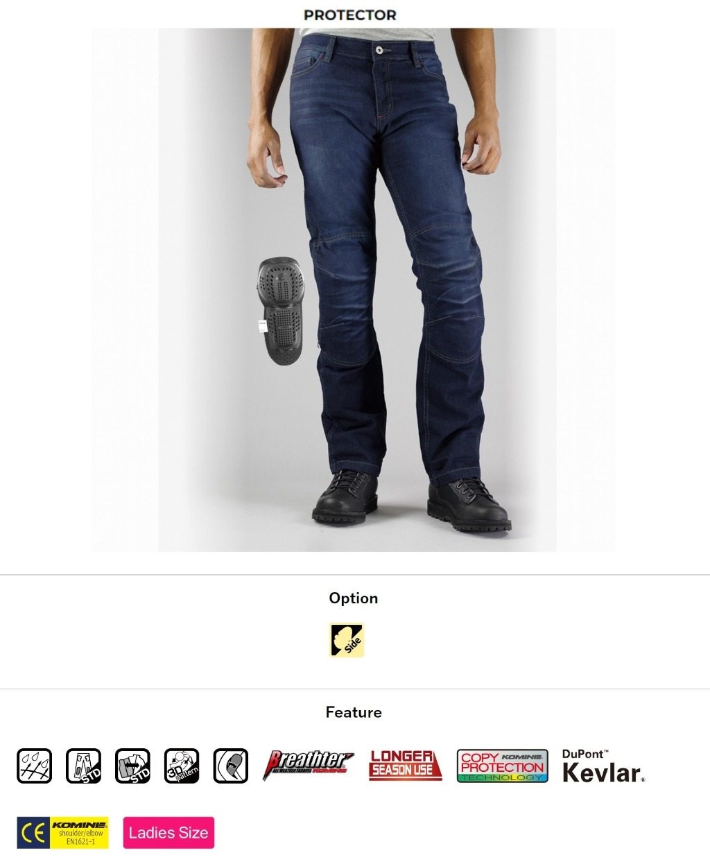 KOMINE コミネ WJ-736R フルイヤーケブラージーンズ ディープインディゴ デニムパンツ・ジーンズ・チノパンツ パンツ・ボトムス アパレル