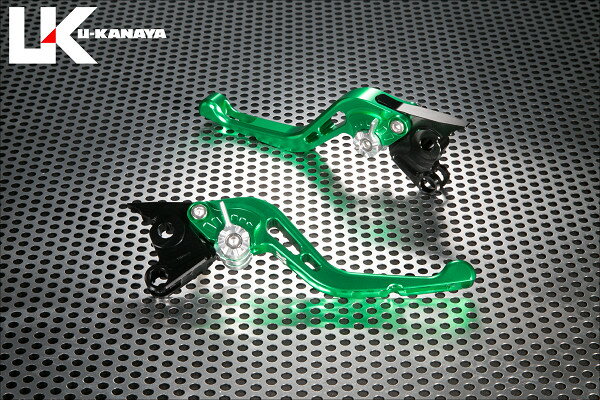 U-KANAYA ユーカナヤ GPタイプ アルミビレットレバーセット 125DUKE 200DUKE 250DUKE 390Duke KTM ブレーキ・クラッチレバーセット ハンドル周辺パーツ ハンドル レバーカラー：グリーン / アジャスターカラー：ゴールド / レバータイプ：ショート(レバー部全長：約145mm)