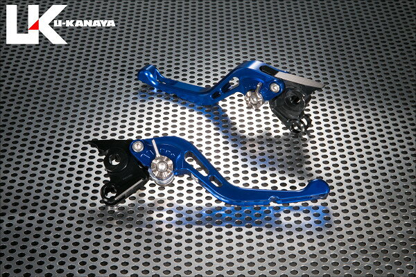 U-KANAYA ユーカナヤ GPタイプ アルミビレットレバーセット バーグマン200 SUZUKI スズキ ブレーキ・クラッチレバーセット ハンドル周辺パーツ ハンドル レバーカラー：ブルー / アジャスターカラー：チタンカラー / レバータイプ：ショート(レバー部全長：約145mm)