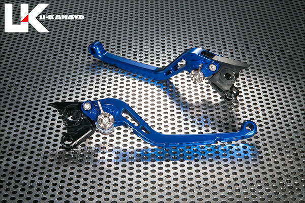 U-KANAYA ユーカナヤ スタンダードタイプ アルミビレットレバーセット バーグマン200 SUZUKI スズキ ブレーキ・クラッチレバーセット ハンドル周辺パーツ ハンドル レバーカラー：ブルー / アジャスターカラー：チタンカラー / レバータイプ：ロング(レバー部全長：約173mm)(2.0)