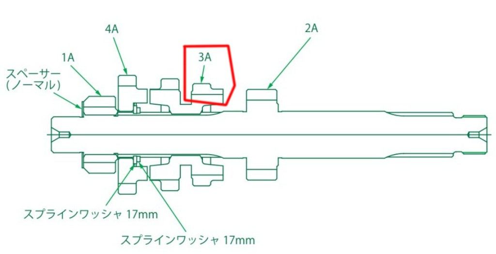 SP武川 SPタケガワ 【補修部品】 メインシャフト サード／フォースギア (19T／21T) ミッション・ギア エンジンパーツ エンジン