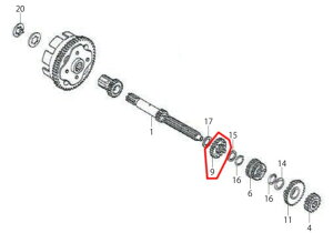 SP武川 SPタケガワ 【補修部品】 メインシャフト フィフスギア 24T ミッション・ギア エンジンパーツ エンジン