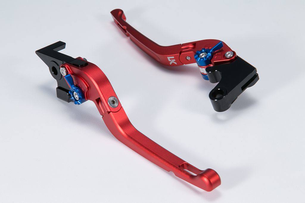 U-KANAYA ユーカナヤ 可倒式Rタイプ アルミビレットレバーセット XMAX250 YAMAHA ヤマハ ブレーキ・クラッチレバーセット ハンドル周辺パーツ ハンドル レバーカラー：マットレッド / アジャスターカラー：マットシルバー