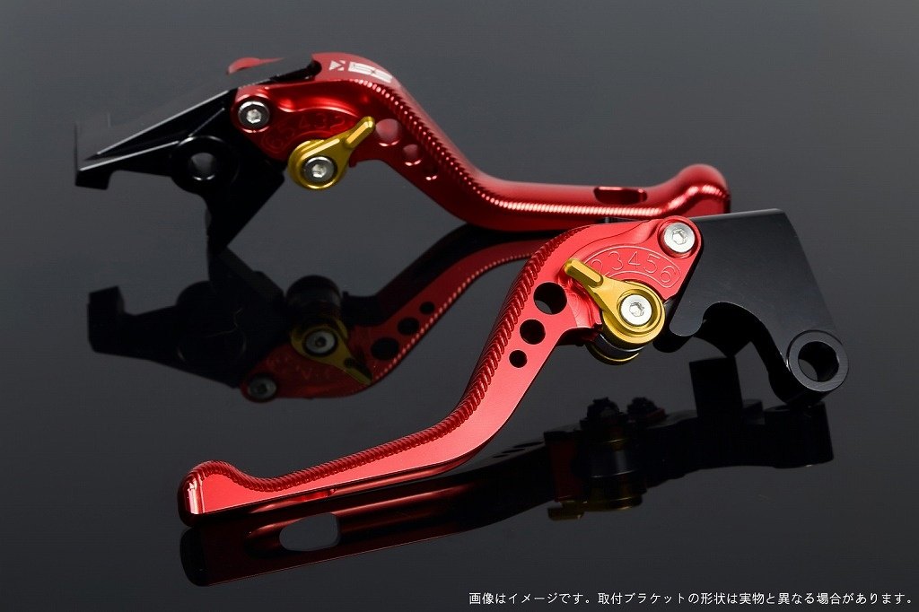 SPEEDRA スピードラ アジャストレバー 3Dショート PCX125 PCX160 ADV150 ADV160 HONDA ホンダ ブレーキレバー ハンドル周辺パーツ ハンドル レバー本体カラー：レッド / アジャスターカラー：ゴールド