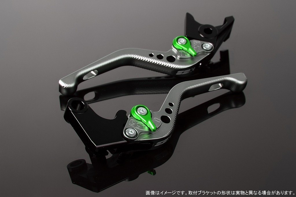 SPEEDRA スピードラ アジャストレバー 3Dショート PCX125 PCX160 ADV150 ADV160 HONDA ホンダ ブレーキレバー ハンドル周辺パーツ ハンドル レバー本体カラー：マットチタン / アジャスターカラー：マットグリーン