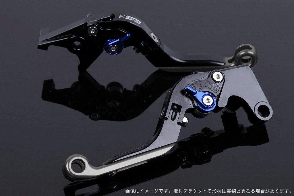 SPEEDRA スピードラ アジャストレバー 可倒延長式 PCX125 PCX160 ADV150 ADV160 HONDA ホンダ ブレーキレバー ハンドル周辺パーツ ハンドル レバー本体カラー：ブラック / アジャスターカラー：ブルー / エクステンションカラー：チタン