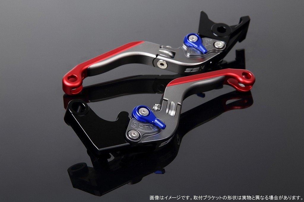 SPEEDRA スピードラ アジャストレバー 可倒延長式 PCX125 PCX160 ADV150 ADV160 HONDA ホンダ ブレーキレバー ハンドル周辺パーツ ハンドル レバー本体カラー：マットチタン / アジャスターカラー：マットブルー / エクステンションカラー：マットレッド