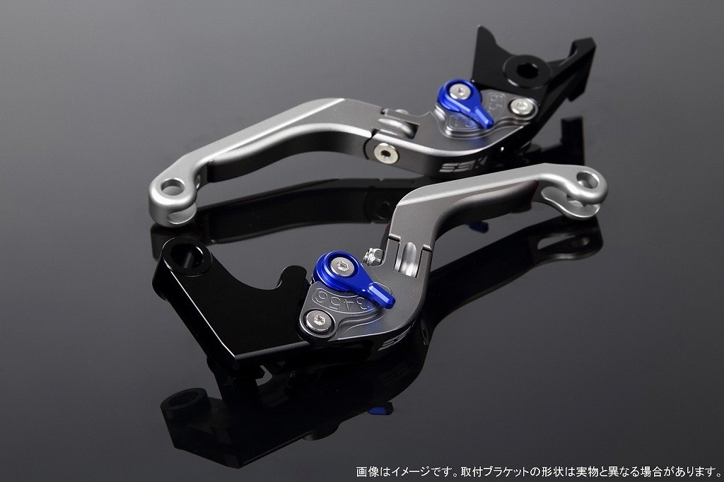 SPEEDRA スピードラ アジャストレバー 可倒延長式 PCX125 PCX160 ADV150 ADV160 HONDA ホンダ ブレーキレバー ハンドル周辺パーツ ハンドル レバー本体カラー：マットチタン / アジャスターカラー：マットブルー / エクステンションカラー：マットシルバー