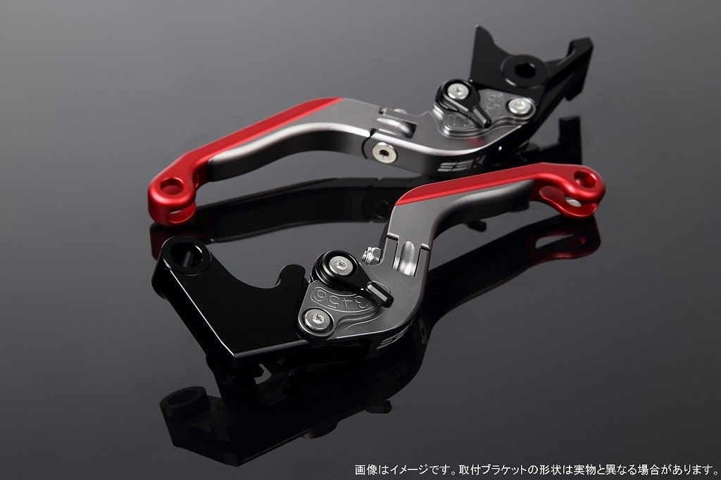 SPEEDRA スピードラ アジャストレバー 可倒延長式 PCX125 PCX160 ADV150 ADV160 HONDA ホンダ ブレーキレバー ハンドル周辺パーツ ハンドル レバー本体カラー：マットチタン / アジャスターカラー：マットブラック / エクステンションカラー：マットレッド