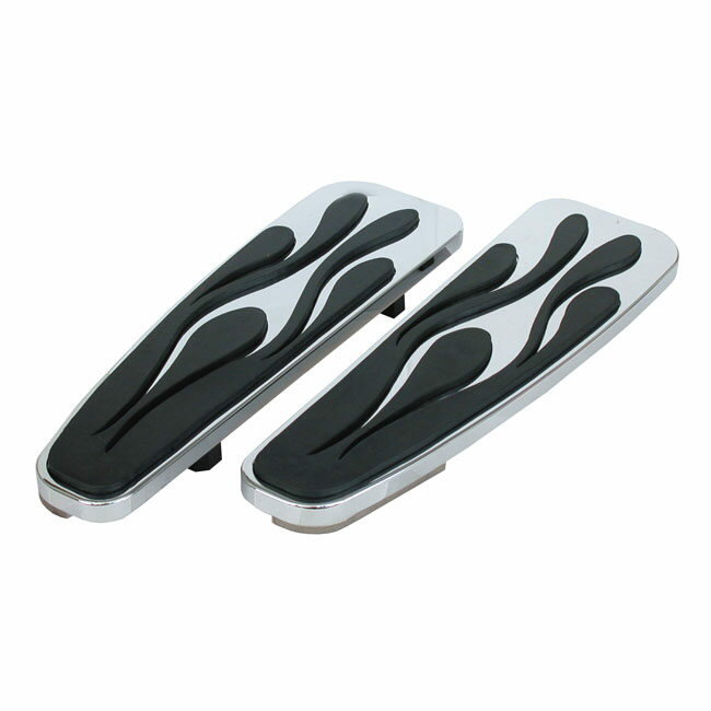 MCS エムシーエス フレームフロアボード クローム【CHROME FLAME FLOORBOARDS】 86-17 FL SOFTAIL； 80-17 FLT／TOURING HARLEY-DAVIDSON ハーレーダビッドソン フロアボード・ステップボード ステップ 足回り