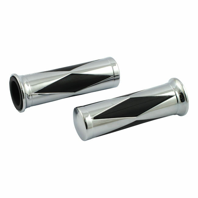 MCS エムシーエス DIAMOND ハンドルバーグリップ インレイ【DIAMOND HANDLEBAR GRIPS INLAY】 74-16 H-D with single or dual throttle cables (excl． 15-16 Street)