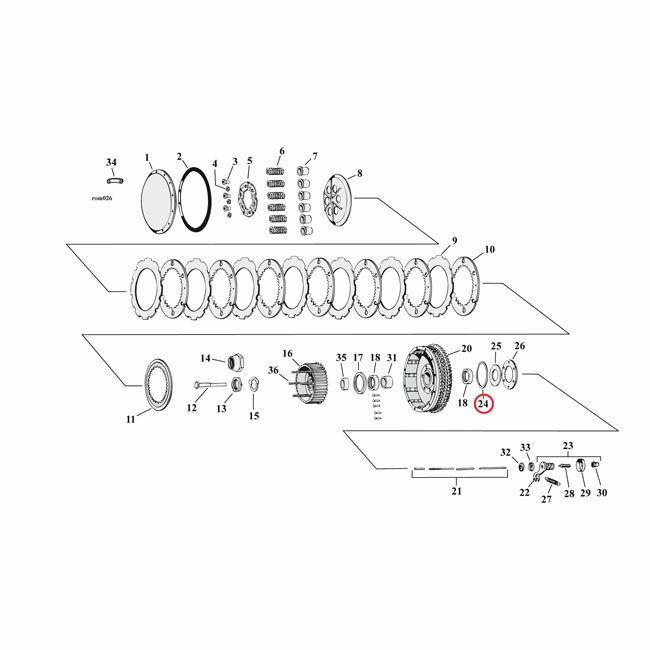 MCS エムシーエス ワッシャー クラッチシェル【WASHER CLUTCH SHELL】 54-70 K XLNU2 USED HARLEY-DAVIDSON ハーレーダビッドソン 汎用ワッシャー 外装