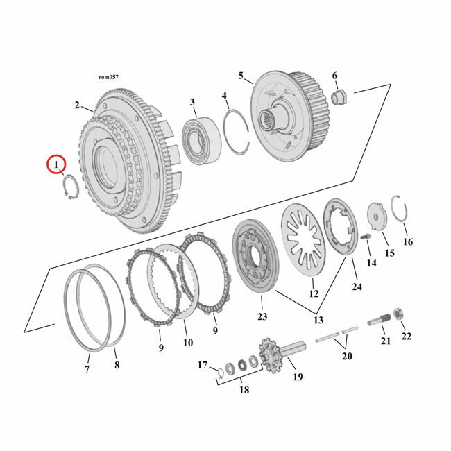 MCS エムシーエス リテーナーリング クラッチベアリング用【RETAINING RING CLUTCH BEARING】 90-17 B．T．； 91-17 XL excl． 08-12NUXR1200 HARLEY-DAVIDSON ハーレーダビッドソン その他クラッチオプション・補修部品 駆動系