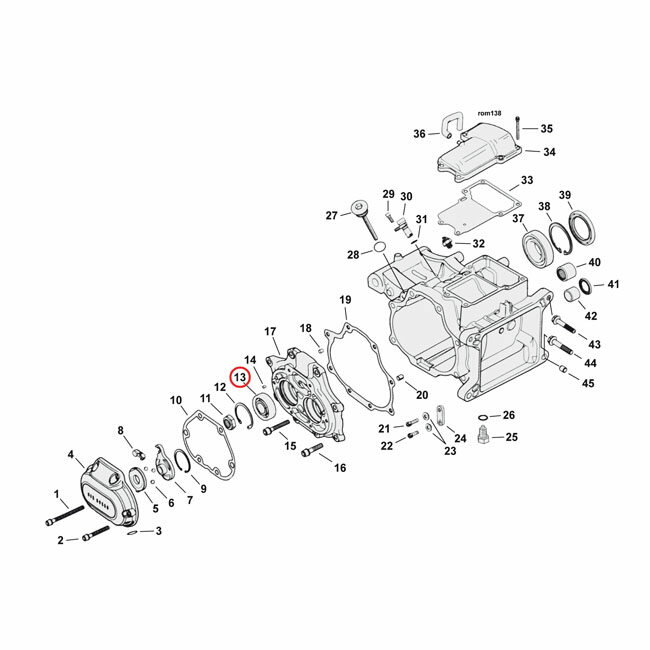 MCS エムシーエス ボール トランスミッション ベアリングハウジング【BALL BEARING TRANSM BEARING HOUSING】 06-16 DYNA； 07-16 SOFTAIL TOURING； 06-16 XL； 08-12(NU)XR1200