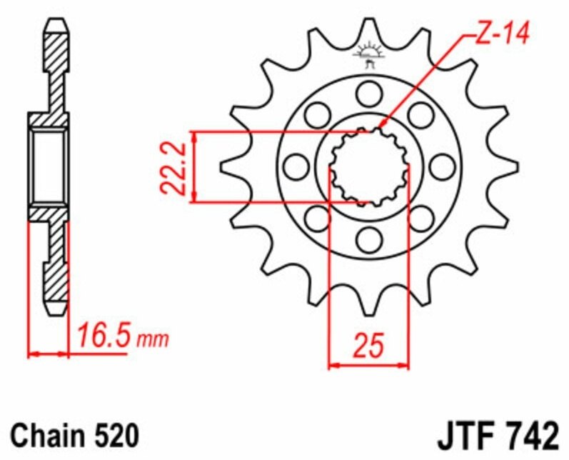 JT SPROCKETS JTスプロケット スチール製フロントスプロケット スタンダード 742-520 848 Evo Streetfighter 1098 R S 1198 SP 821 Monster Dark Stealth Stripe 937 ＋ 939 Super Sport 950 Hypermotard RVE 1100 Scrambler Pro Special Tribute DUCATI ドゥカティ 駆動系