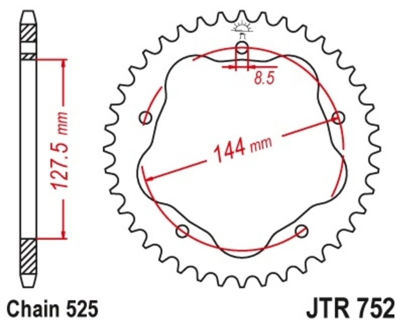 JT SPROCKETS JTスプロケット Aluminium Rear Sprocket 752 - 525 916 Strada Biposto SPS Sport Production 996 998 S DUCATI ドゥカティ ドリブンスプロケット・リアスプロケット 駆動系
