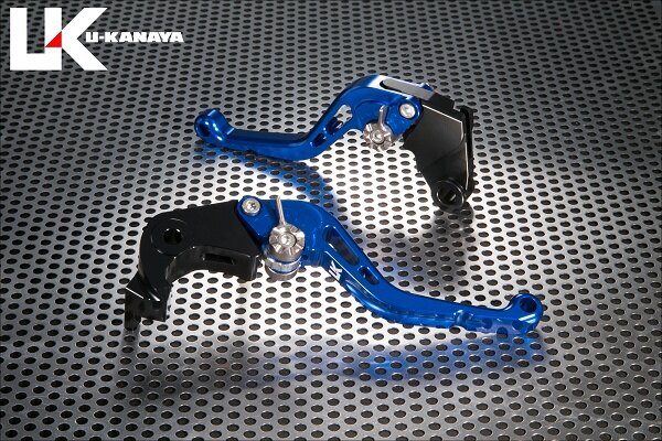 U-KANAYA ユーカナヤ スタンダードタイプ アルミビレットレバーセット CB1000F HONDA ホンダ ブレーキ・クラッチレバーセット ハンドル周辺パーツ ハンドル レバーカラー：ブルー / アジャスターカラー：レッド / レバータイプ：ショート（レバー部全長：約143mm）