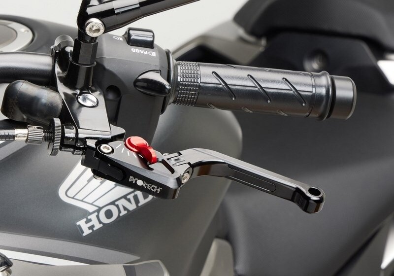 PROTECH プロテック brake lever Race distance and length adjustable I foldable，Black／Red HYPERMOTARD821 Scrambler Cafe Racer 1190 ADVENTURE R 1290 SUPER S DUCATI ドゥカティ KTM ブレーキレバー ハンドル周辺パーツ ハンドル