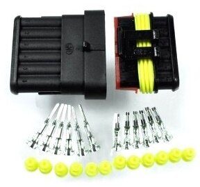 Motogadget モトガジェット Plug Connector Kit Spersealed Amp-Style 6-Pin | 9007010 コネクター・カプラー スイッチ・ハーネス関係 電装系