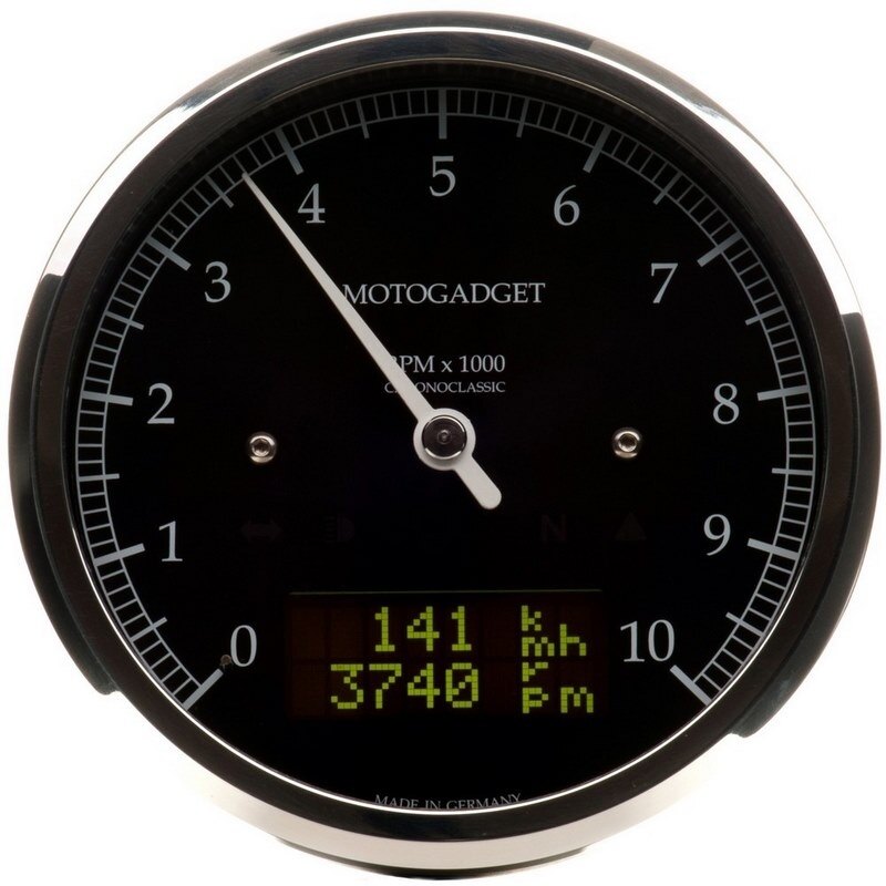 Motogadget モトガジェット Chronoclassic 14 Darkedition (Dark Lcd) Polished | 2004065 多機能タコ..