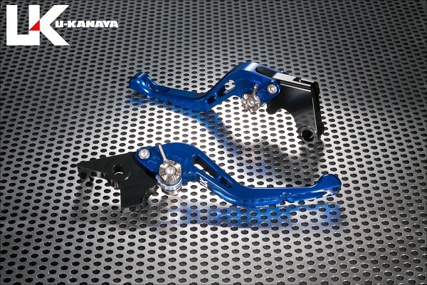 U-KANAYA ユーカナヤ GPタイプ ロングアルミビレットレバーセット ELIMINATOR SE KAWASAKI カワサキ ブレーキ・クラッチレバーセット ハンドル周辺パーツ ハンドル レバーカラー：マットブラック / アジャスターカラー：マットブルー