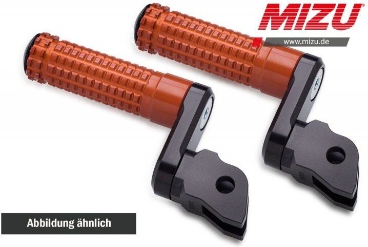 MiZU ミズ Flex Race passenger’s footpeg，including ABE，Black/Orange タンデムステップ・タンデムブラケット ステップ 足回り