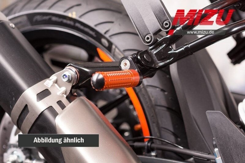 MiZU ミズ Flex Race passenger’s footpeg，including ABE，Black/Orange 1290 SUPER ADVENTURE DUKE GT R 690 ENDURO SMC 690SMC 790 KTM タンデムステップ・タンデムブラケット ステップ 足回り