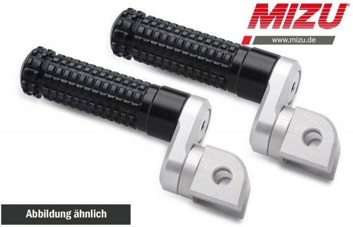 MiZU ミズ Flex Race driver’s footpeg，including ABE，Silver/Black DAYTONA675 DAYTONA955i SPEED FOUR SPRINT RS ST STREET TRIPLE R TRIUMPH トライアンフ フットペグ ステップ 足回り