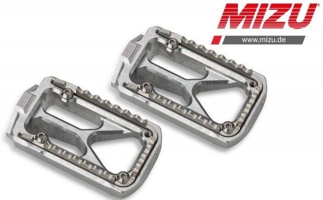 MiZU ミズ Dirt Bike driver’s footpeg，Silver/Black 250SX 300EXC 350SX-F 500EXC-F KTM フットペグ ステップ 足回り