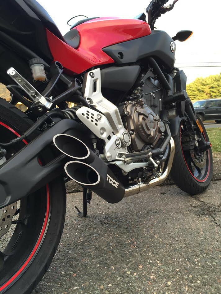 TOCE トゥース Razor Tip フルエキゾーストマフラー FZ-07 MT-07 YAMAHA ヤマハ マフラー Finish type(Full)：Powdercoated Finish