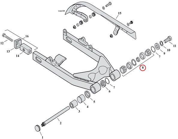 MCS エムシーエス Bearing assembly swingarm Dyna XL HARLEY-DAVIDSON ハーレーダビッドソン スイング..