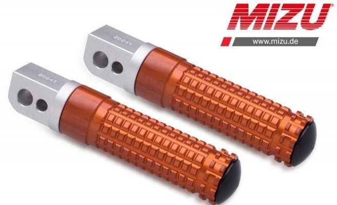 MiZU ミズ Race passenger’s footpeg，including ABE，Silver/Orange F800R K1200R K1200S K1300R K1300S R1200R R1200ST R1200S BMW タンデムステップ・タンデムブラケット ステップ 足回り