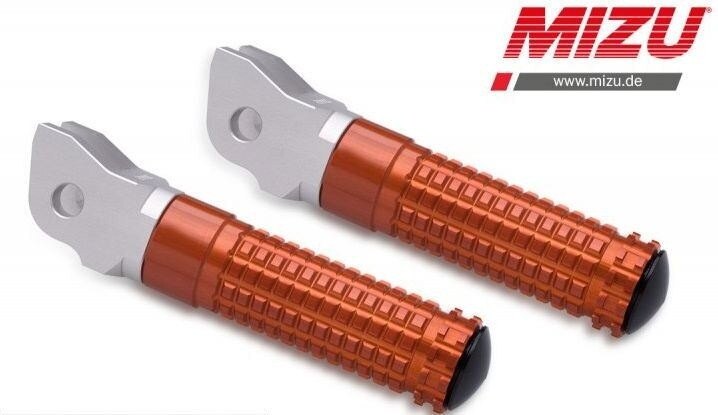 MiZU ミズ Race driver’s footpeg，including ABE，Silver/Orange HP4 R nineT Racer S1000RR S1000R CB125R CB500F CB650R BMW HONDA ホンダ フットペグ ステップ 足回り