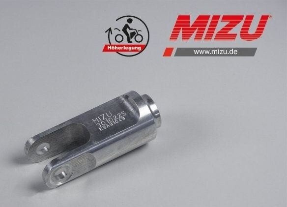 ■詳細説明Article Number：3010225That’s what makes driving even more fun! With our MIZUjack-upkits，the wheelbase of your bike is shortened und gives you amuchbetter and more agile driving experience.Our MIZU jack-up and lowering kits offer you a totally newdrivingpleasure and are manufactured in Hilzingen，Germany. They arealsodelivered with an ABE (part certificate) andmountinginstructions.delivery includes ABE (part certificate) & mountinginstructions2 year warranty e (more infos at the imprint)high quality materialMade in Germany，according to ISO 9001Features：including ABE (part certificate)，jack-up kit 30mmSpecifications：country of production：Germanysystem：suspension leg U with inside or outside threadmaterial：aluminium，anodizedcertificate：part certificateinstallation effort：medium，with spring compressor，ca. 60 min.■注意点※取扱説明書が付属する場合は、外国語となります。※輸入商材の為、納期が遅れる場合がございます。あらかじめご了承ください。※画像には他の商品が含まれている場合があります。※メーカー都合により商品の仕様変更がある場合がございます。ご了承ください。　※画像はイメージです。■適合車種MT-03&ensp;MT-03 年式: 全年式