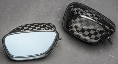 A-TECH エーテック 専用ミラーセット タイプ1 ZZR1100 KAWASAKI カワサキ ミラー ハンドル ミラーシャフト：CS カーボン / ミラーヘッド：KDC 開繊ドライカーボン