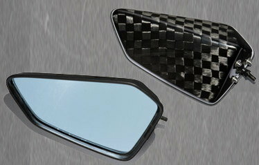 A-TECH エーテック 専用ミラーセット タイプ4 ZZR1100 KAWASAKI カワサキ ミラー ハンドル ミラーシャフト：CS カーボン / ミラーヘッド：KDC 開繊ドライカーボン