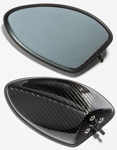 A-TECH エーテック 専用ミラーセット タイプ5 ZZR1100 KAWASAKI カワサキ ミラー ハンドル ミラーシャフト：CS カーボン / ミラーヘッド：DC 綾織ドライカーボン